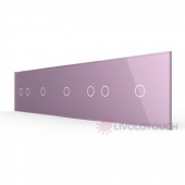 BB-C7-C2/C1/C1/C2/C1-17 Панель для пяти сенсорных выключателей Livolo, 7 клавиш (2+1+1+2+1), цвет розовый, стекло