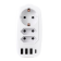Разветвитель Socket Adapter 3 Euro 16A, 4 USB 3A+C с блоком 5В/3.1А RocketSocket, цвет белый-серый