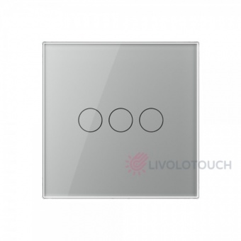 VL-C303-65 Сенсорный выключатель Livolo 3 клавиши 1 пост Серый UK стандарт